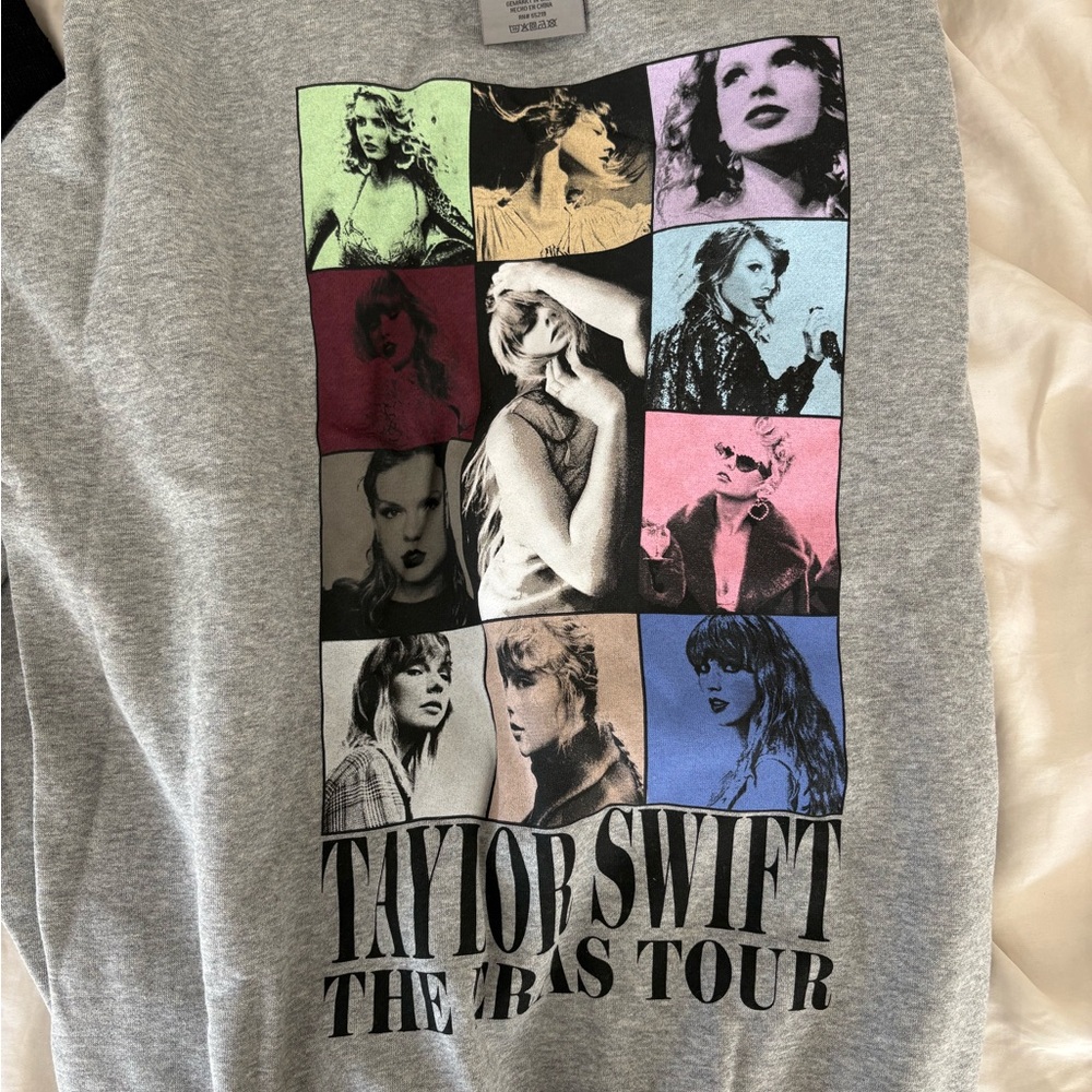 Taylor Swift Gray Multicolor Tour Photo-Block Sweatshirt